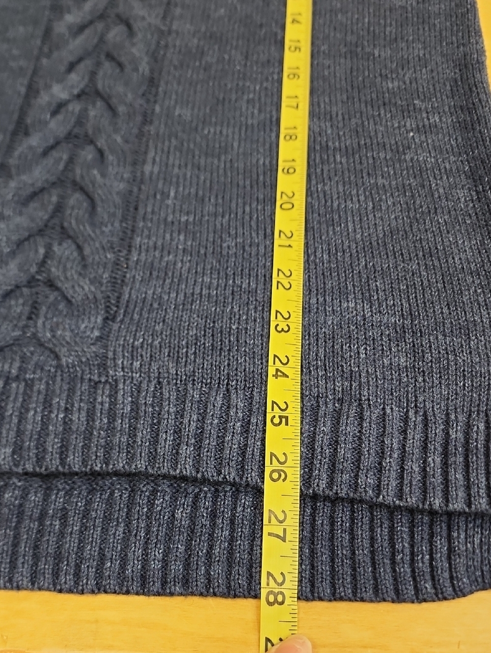 Tommy Bahama Navy Cable Knit Hooded Sweater Linen Blend Size Medium - Picture 8 of 9